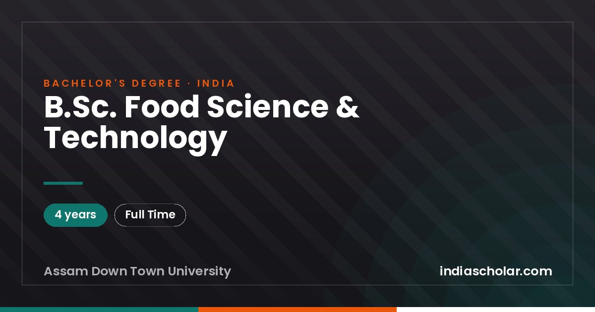 B.Sc. Food Science & Technology