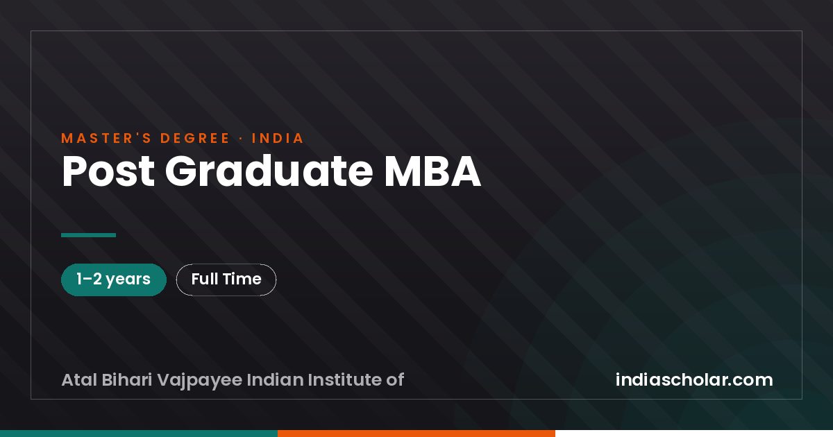 Post Graduate MBA
