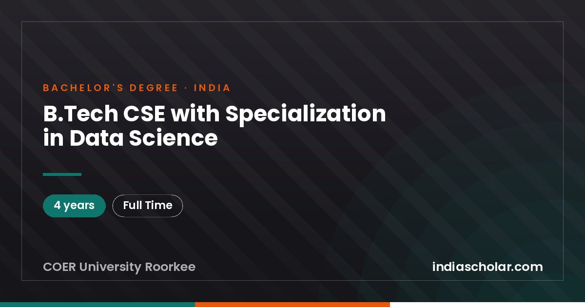 B.Tech CSE with Specialization in Data Science