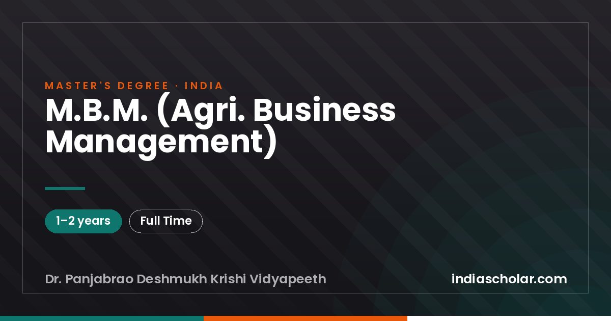M.B.M. (Agri. Business Management)