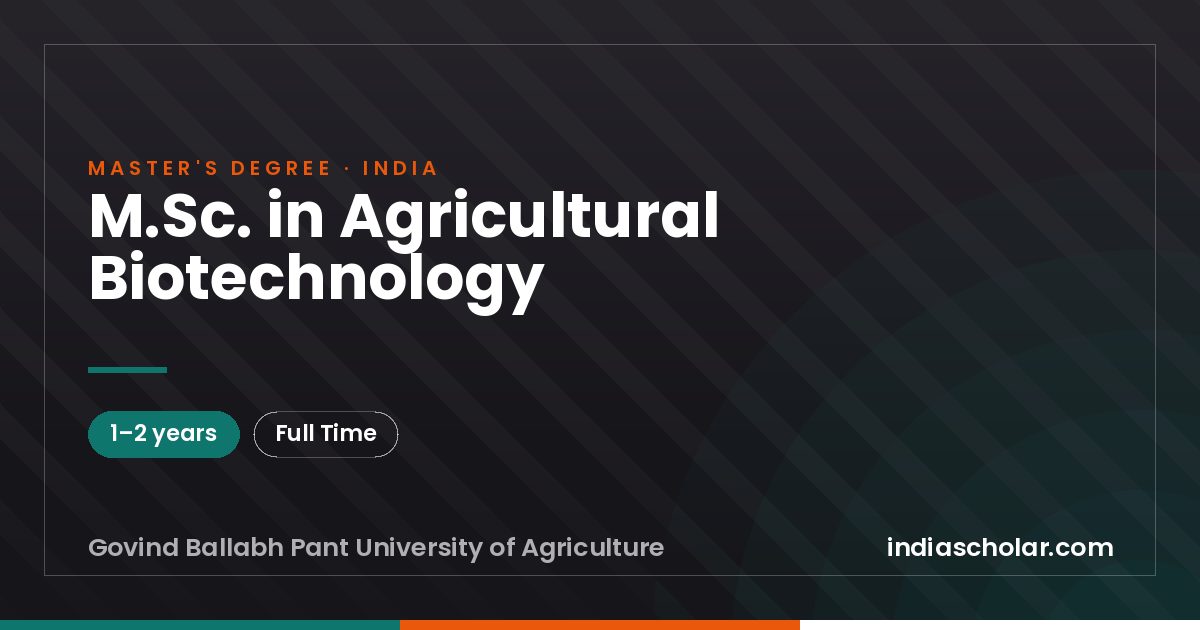 M.Sc. in Agricultural Biotechnology