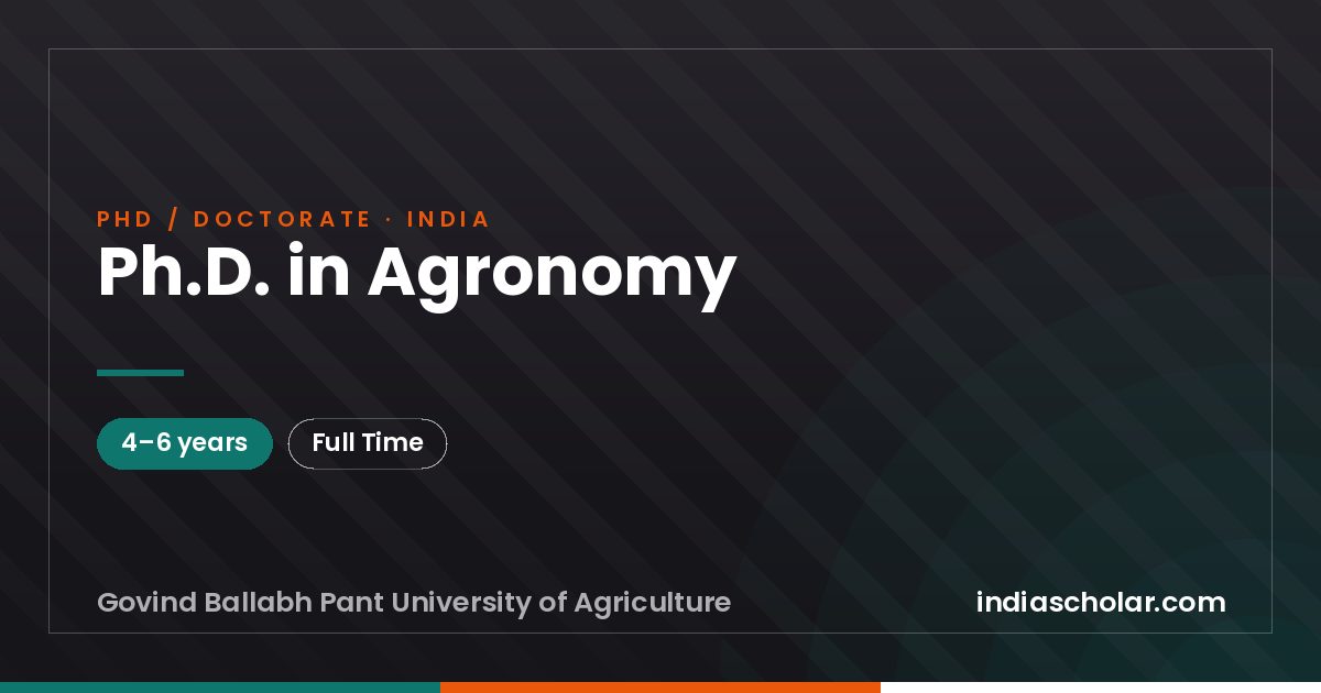 Ph.D. in Agronomy