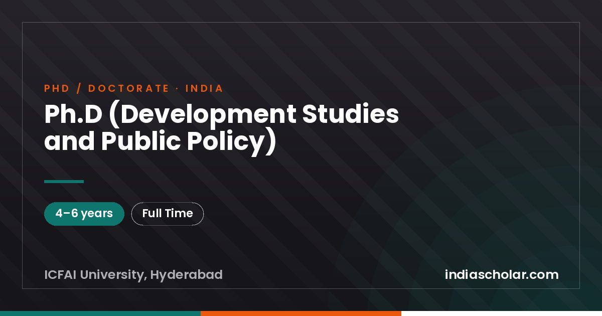 Ph.D (Development Studies and Public Policy)