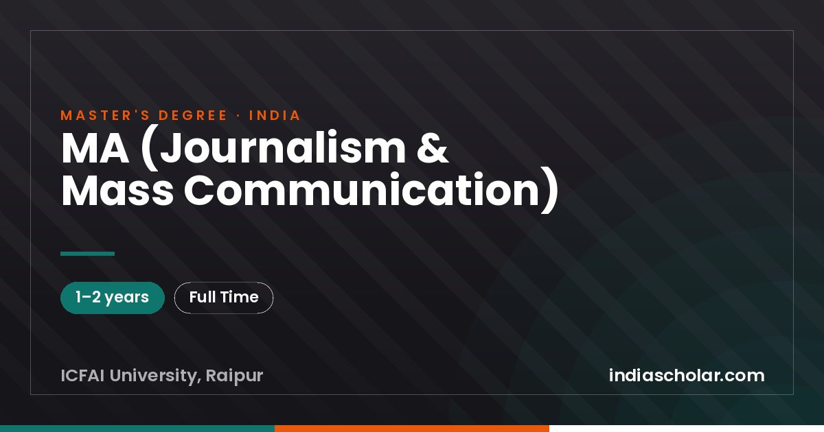 MA (Journalism & Mass Communication)