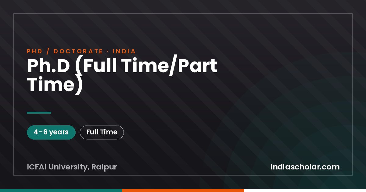 Ph.D (Full Time/Part Time)
