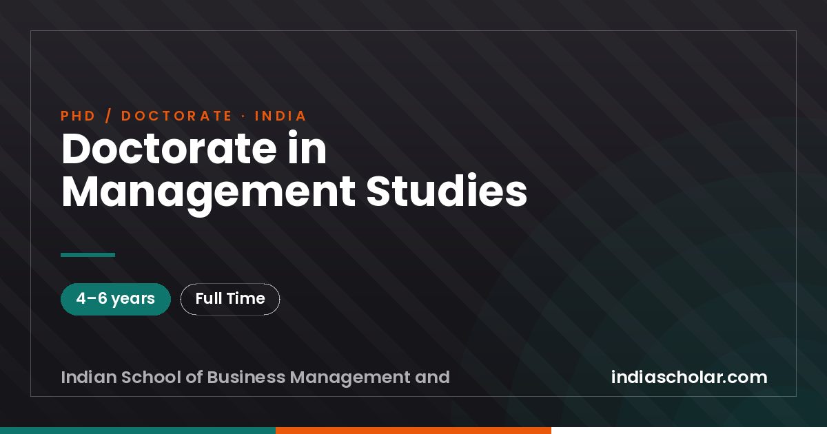 Doctorate in Management Studies