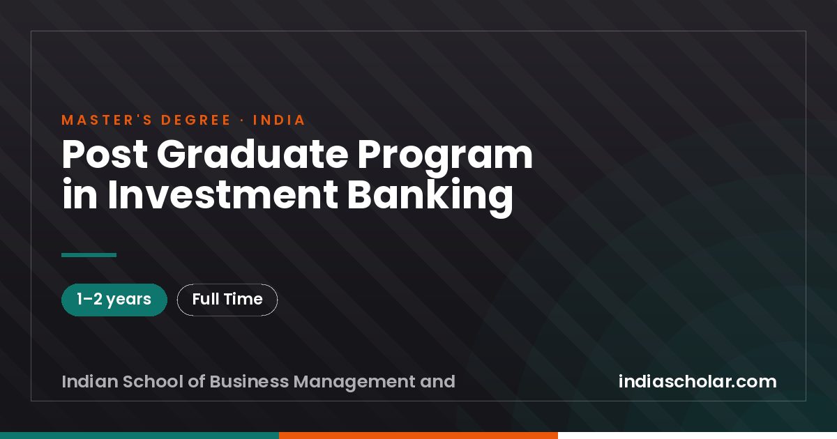 Post Graduate Program in Investment Banking