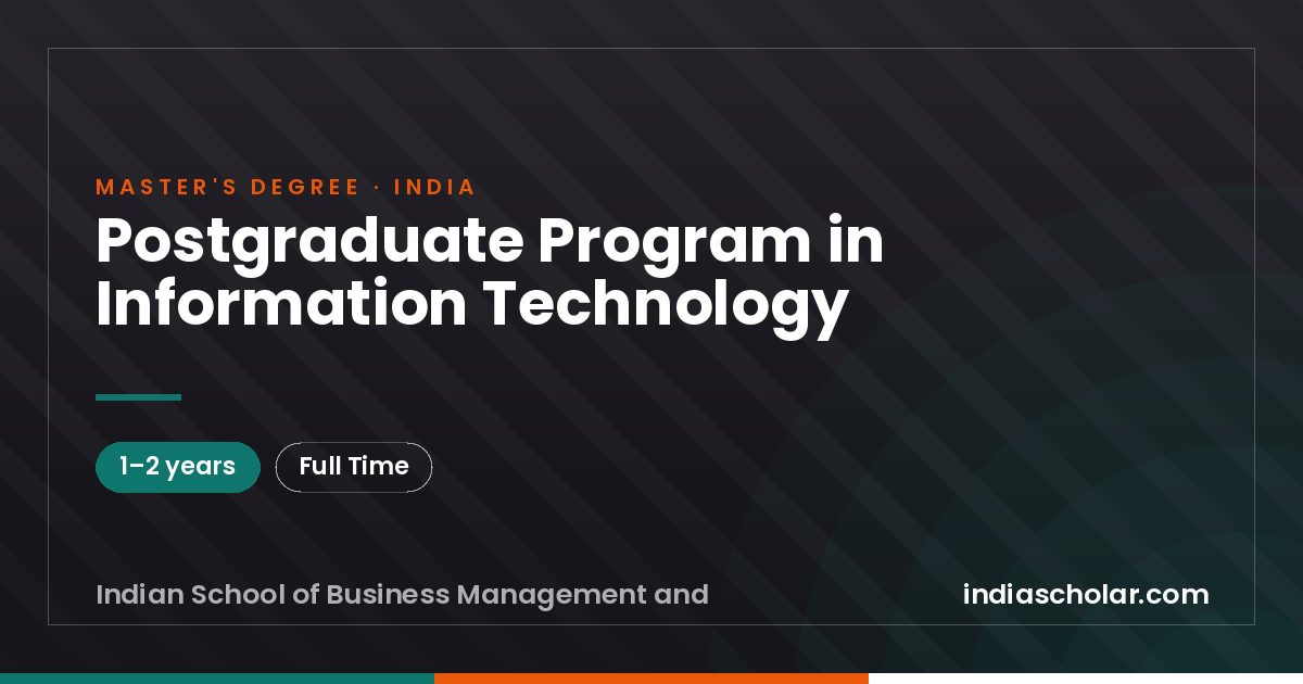 Postgraduate Program in Information Technology