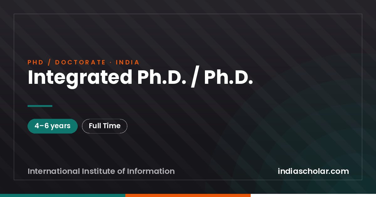 Integrated Ph.D. / Ph.D.