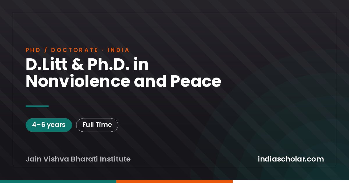 D.Litt & Ph.D. in Nonviolence and Peace