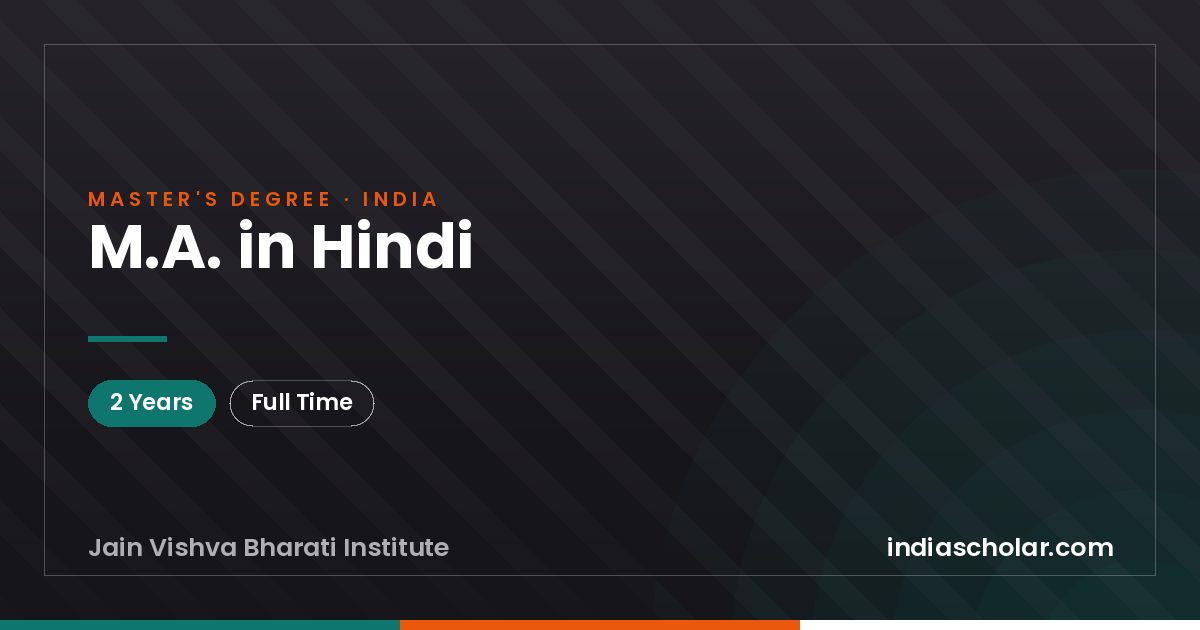 M.A. in Hindi