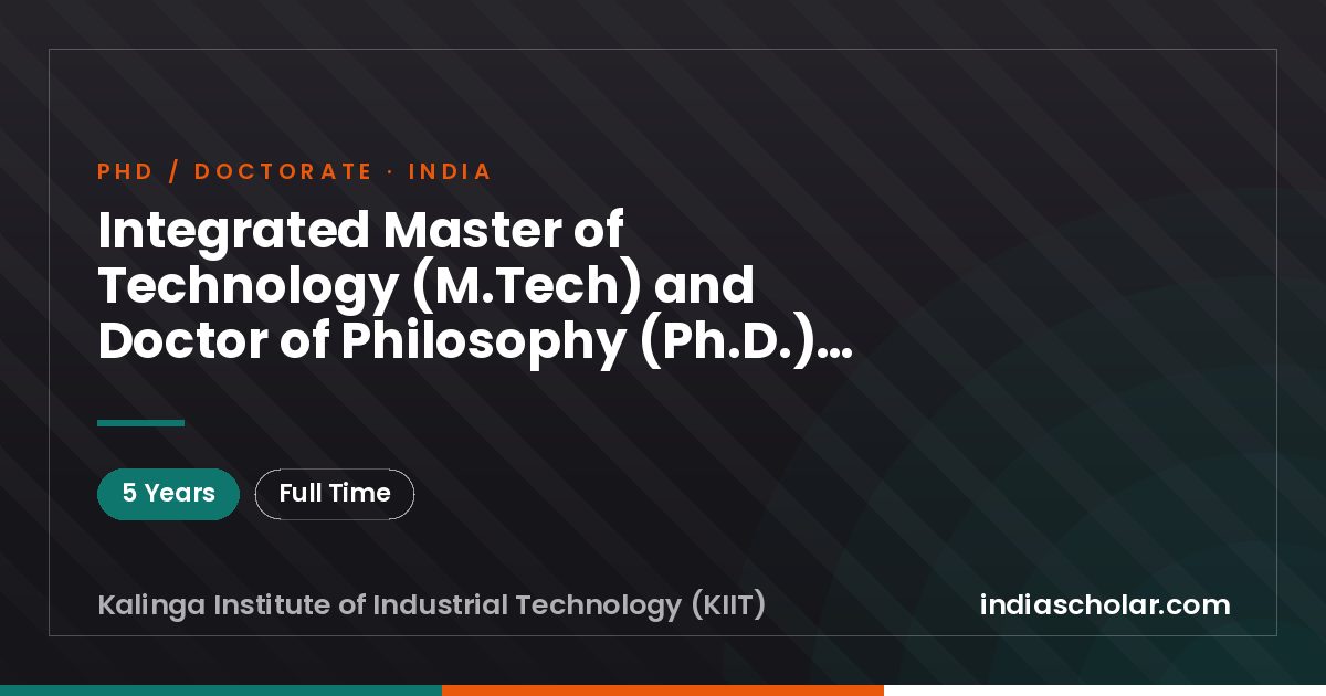 Integrated Master of Technology (M.Tech) and Doctor of Philosophy (Ph.D.) in Computer Engineering