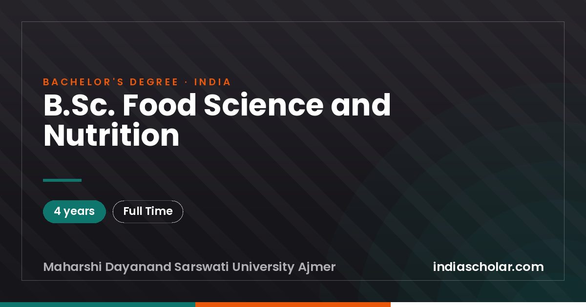 B.Sc. Food Science and Nutrition