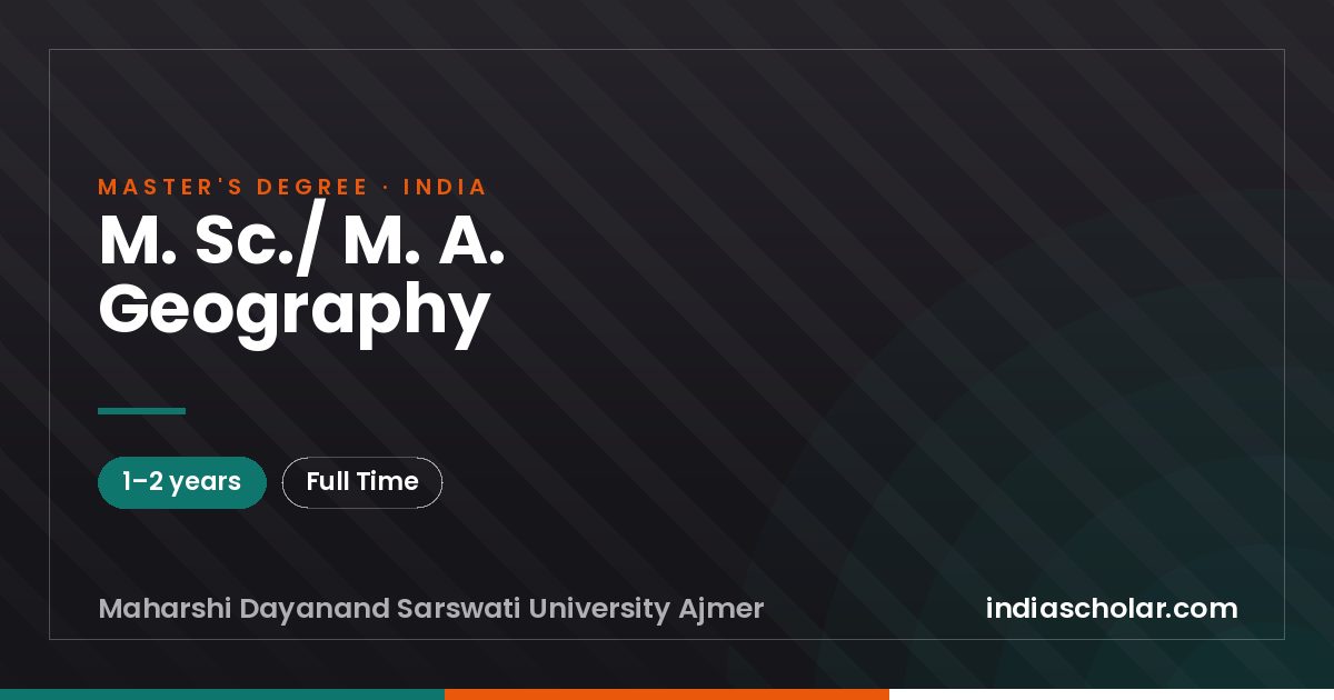 M. Sc./ M. A. Geography