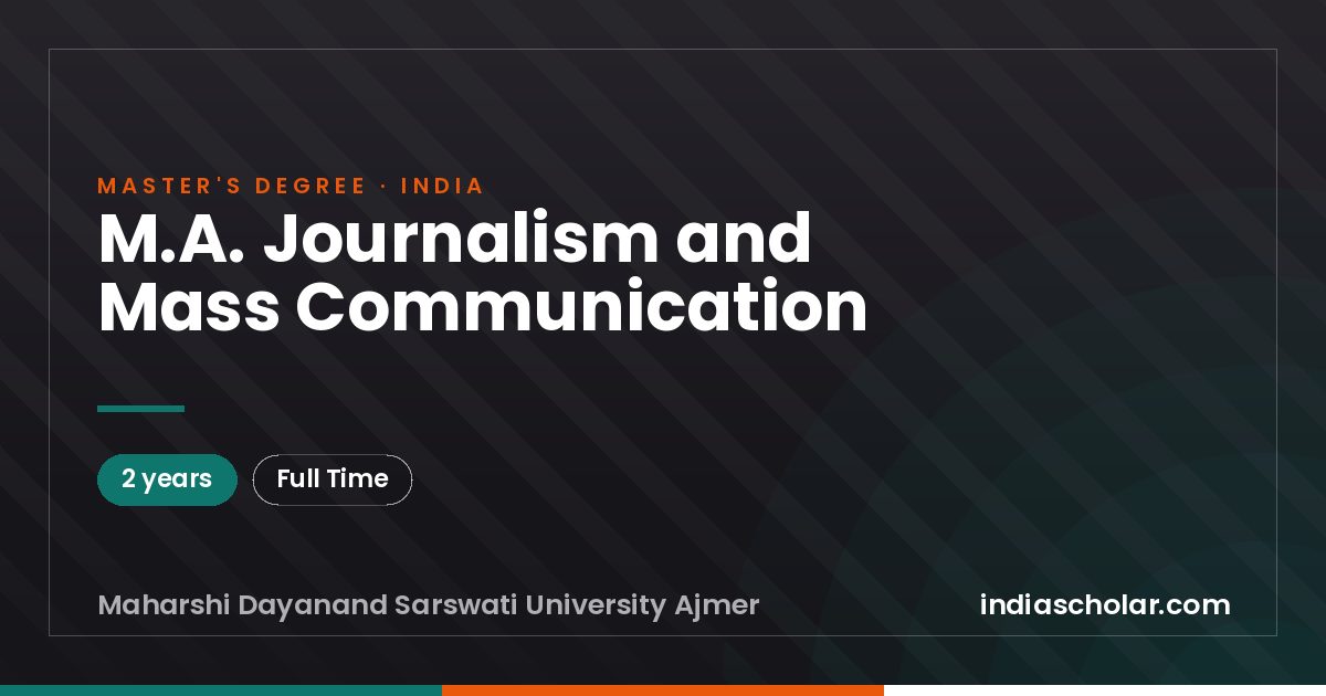 M.A. Journalism and Mass Communication