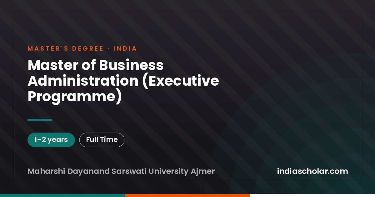 Master of Business Administration (Executive Programme)