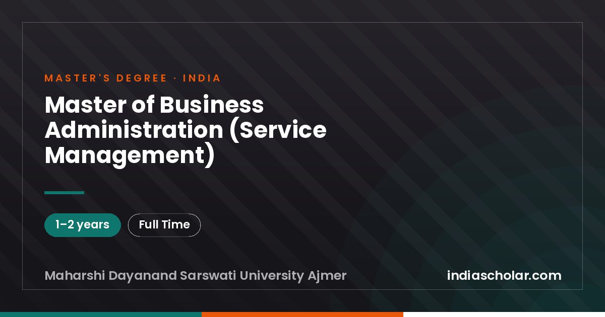 Master of Business Administration (Service Management)
