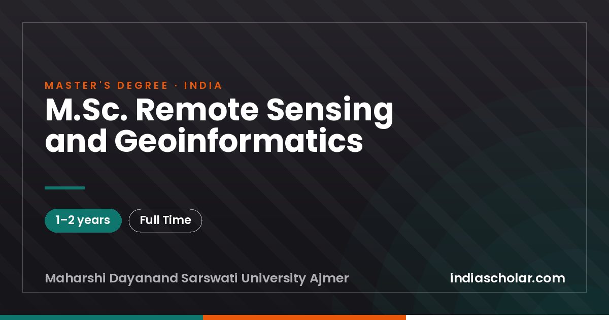 M.Sc. Remote Sensing and Geoinformatics
