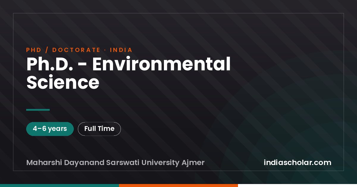 Ph.D. - Environmental Science