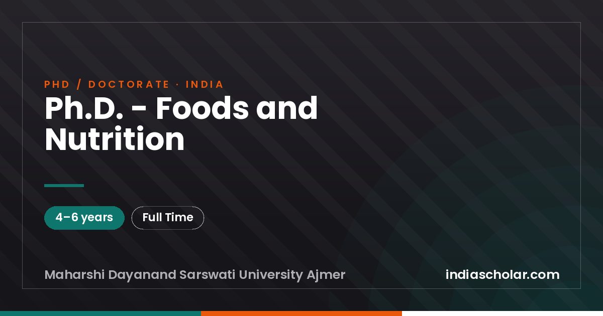 Ph.D. - Foods and Nutrition