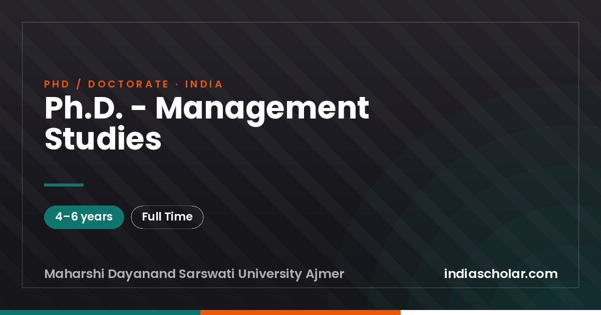 Ph.D. - Management Studies