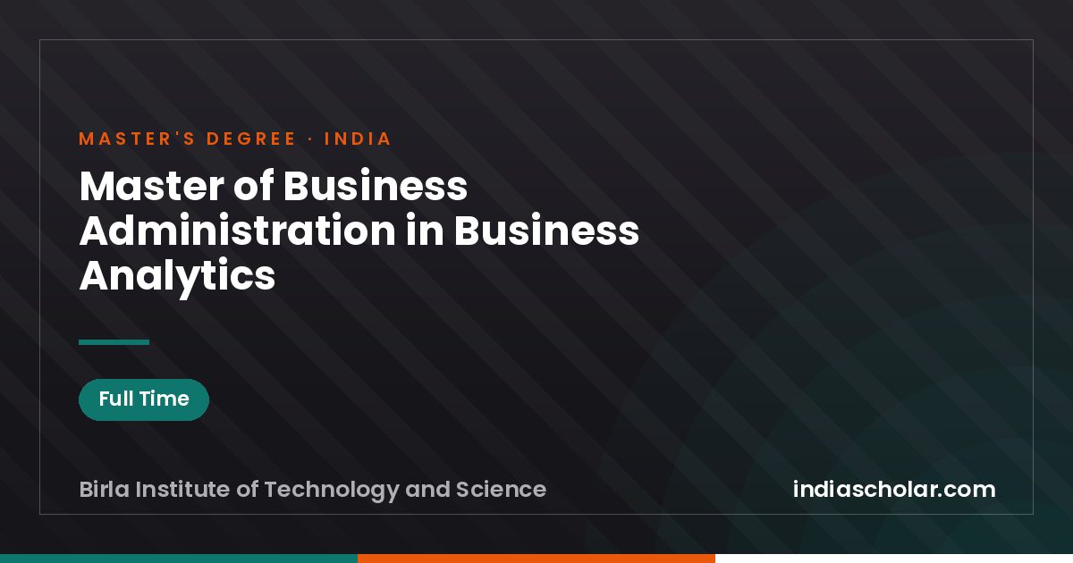 Master of Business Administration in Business Analytics