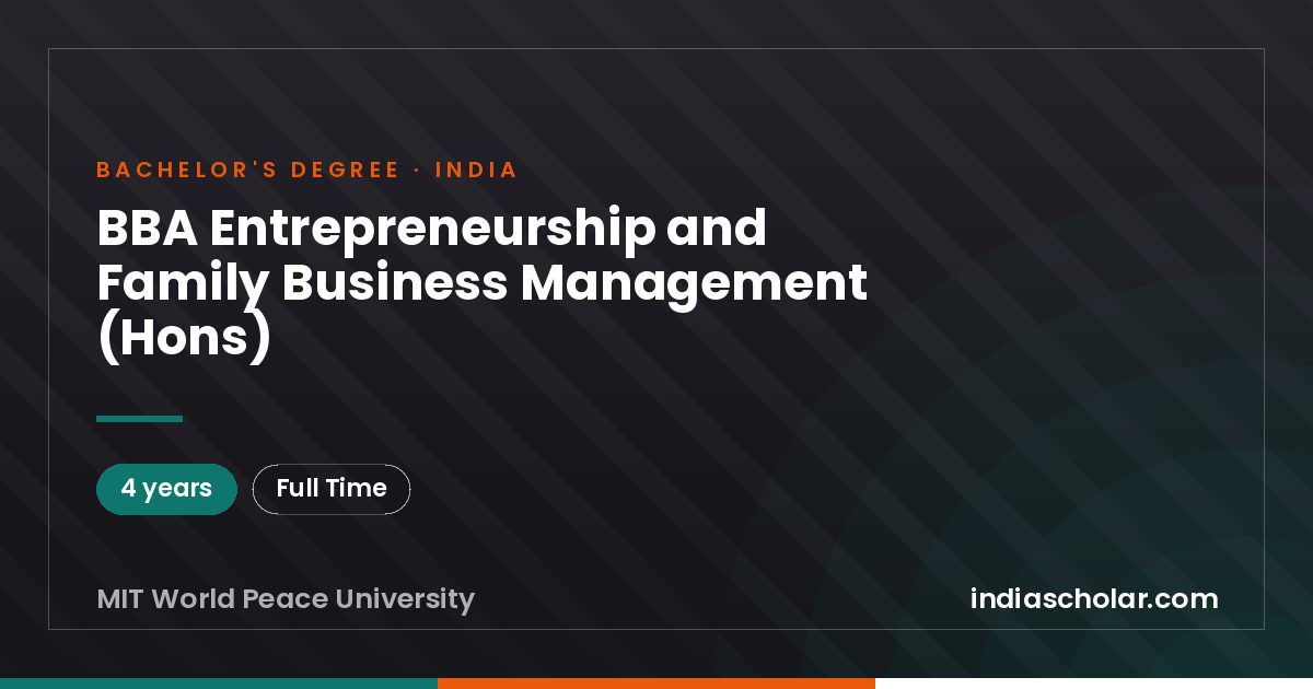 BBA Entrepreneurship and Family Business Management (Hons)