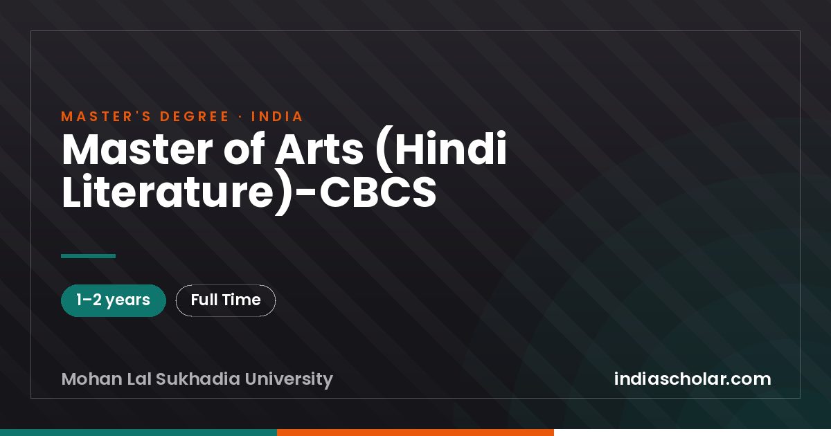 Master of Arts (Hindi Literature)-CBCS