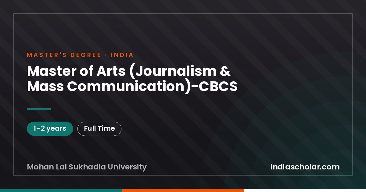 Master of Arts (Journalism & Mass Communication)-CBCS