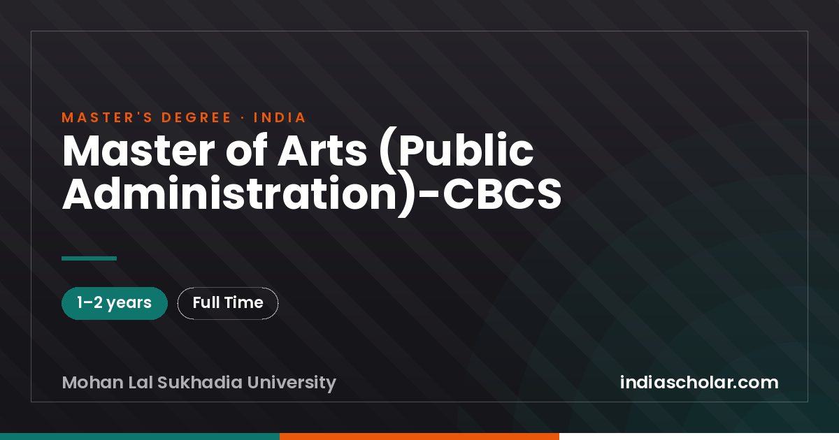 Master of Arts (Public Administration)-CBCS