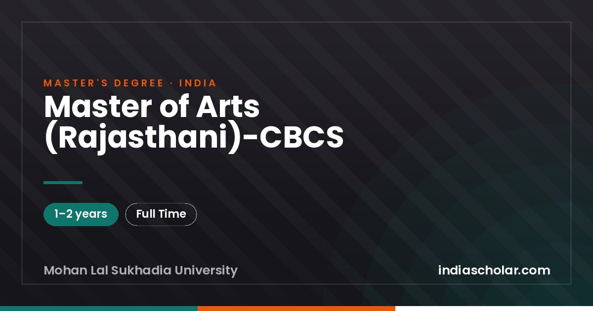 Master of Arts (Rajasthani)-CBCS