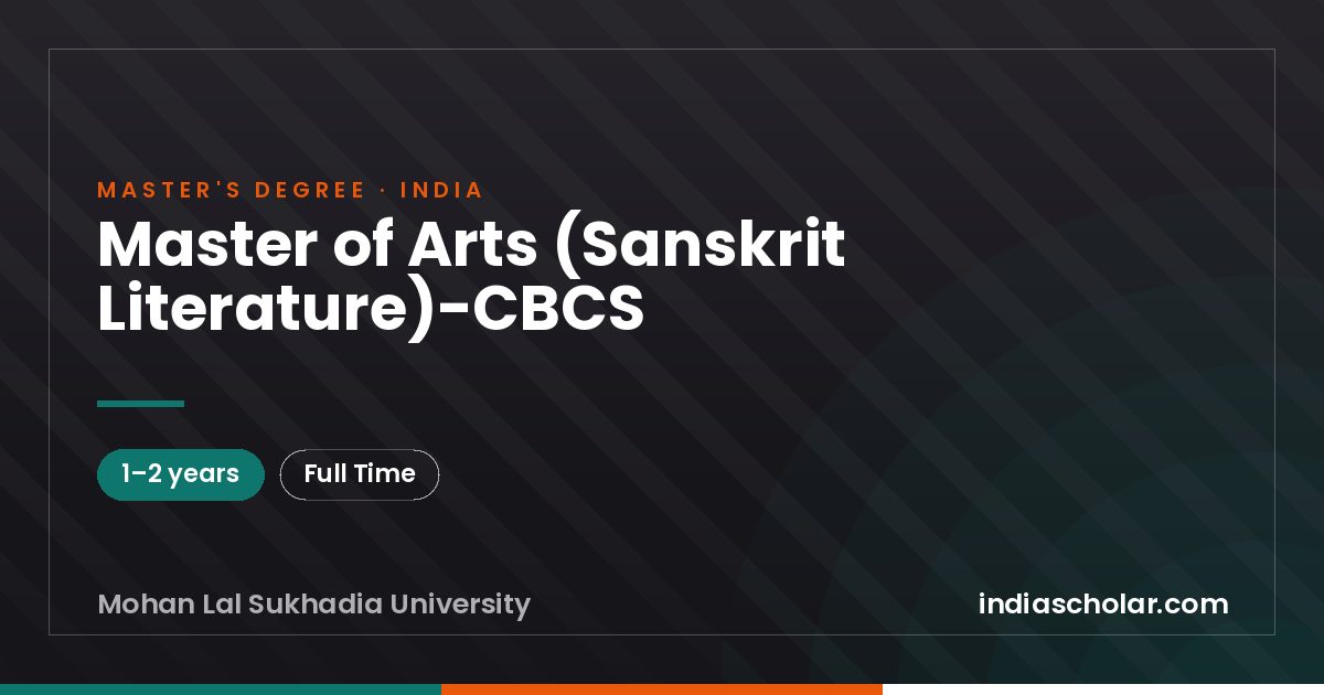 Master of Arts (Sanskrit Literature)-CBCS