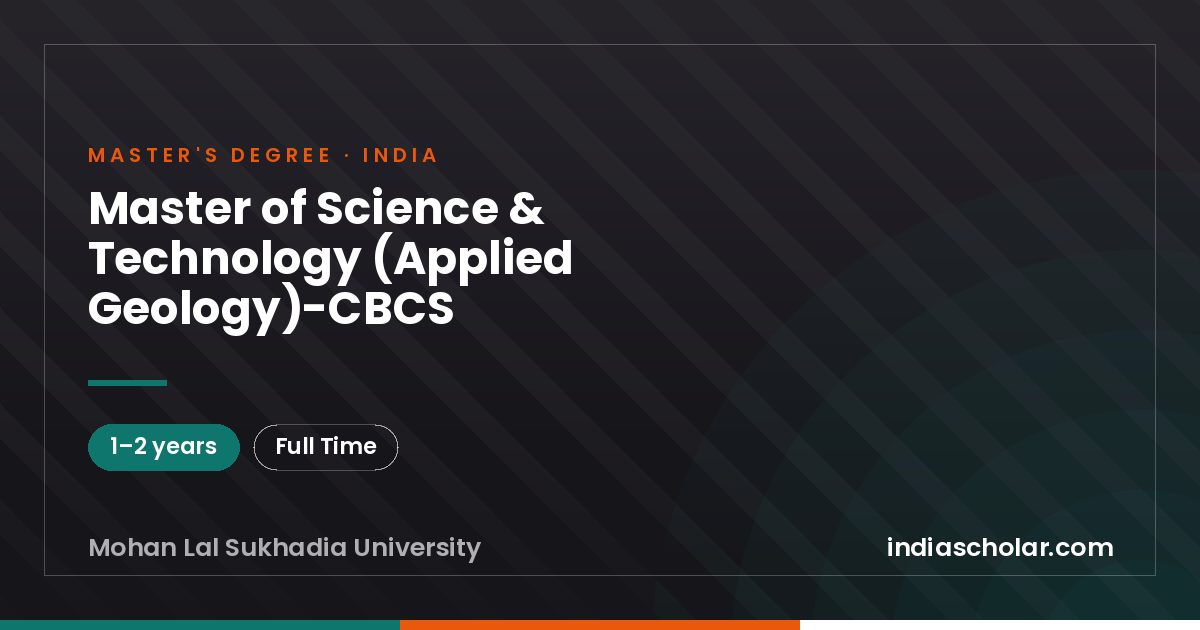 Master of Science & Technology (Applied Geology)-CBCS