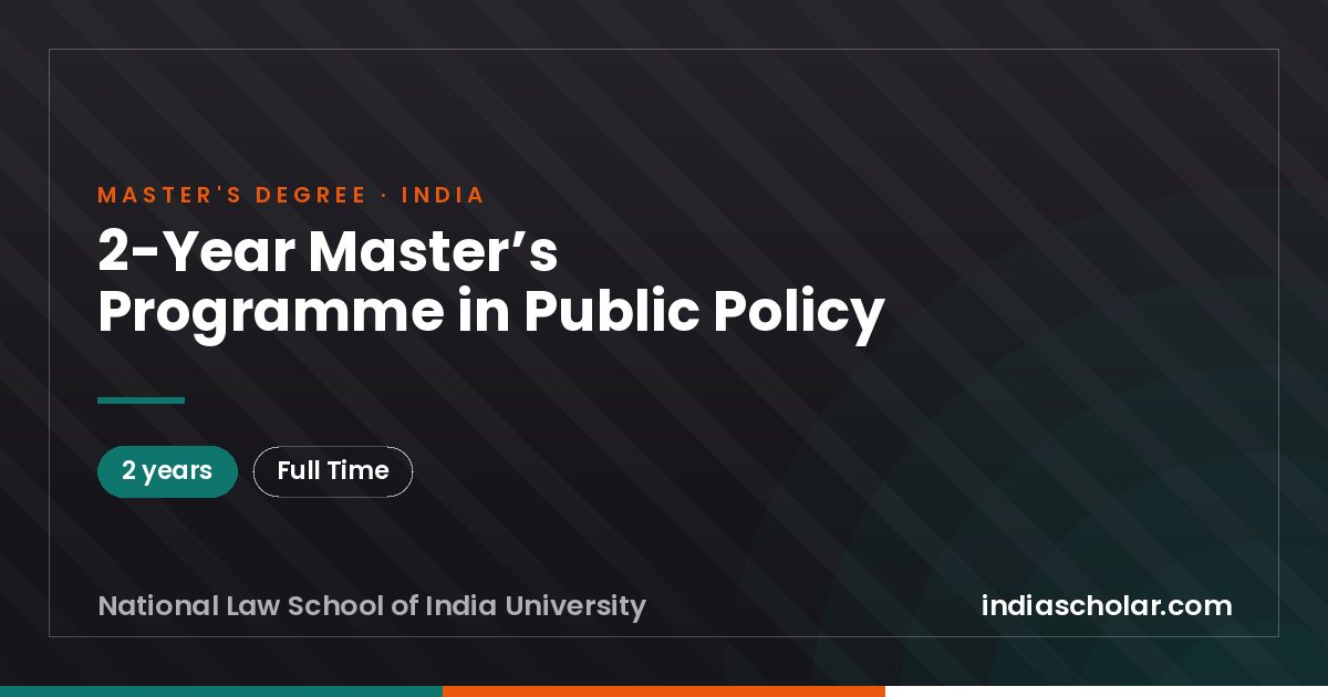 2-Year Master’s Programme in Public Policy