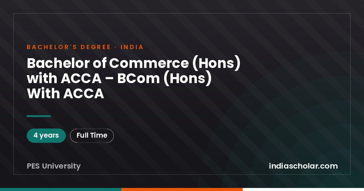 Bachelor of Commerce (Hons) with ACCA – BCom (Hons) With ACCA
