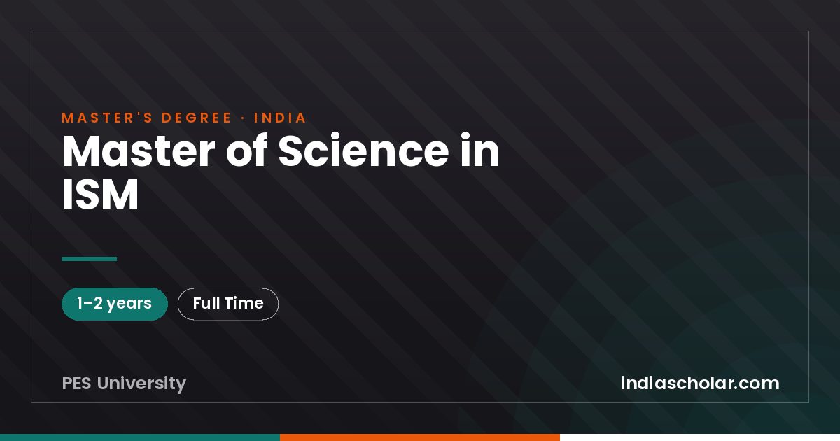 Master of Science in ISM
