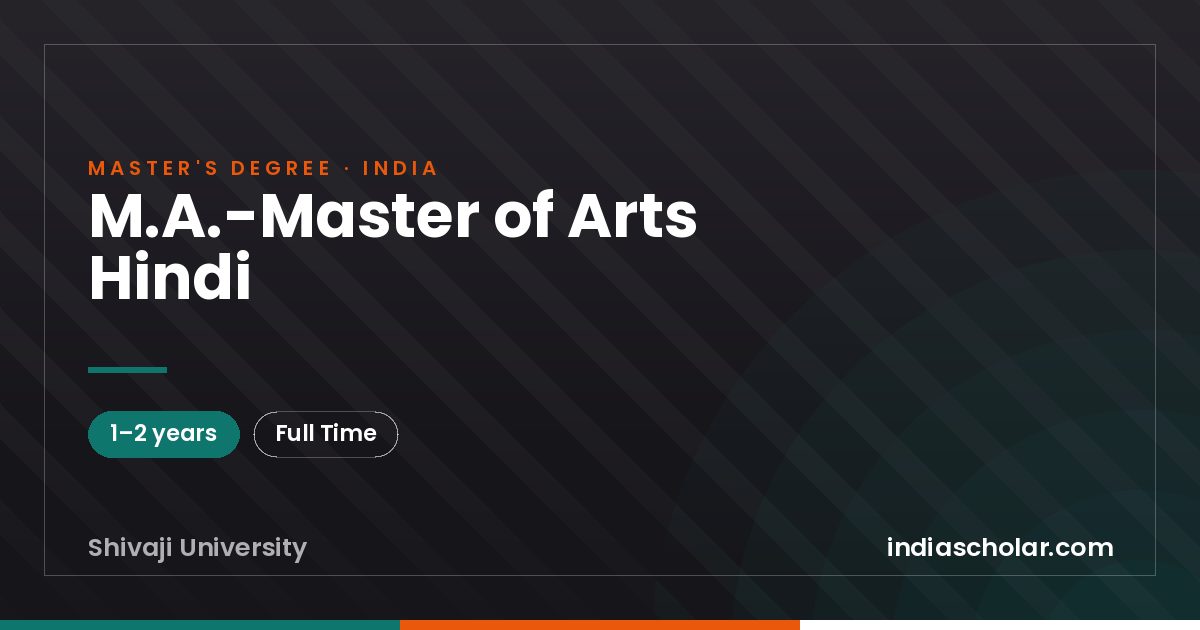 M.A.-Master of Arts Hindi