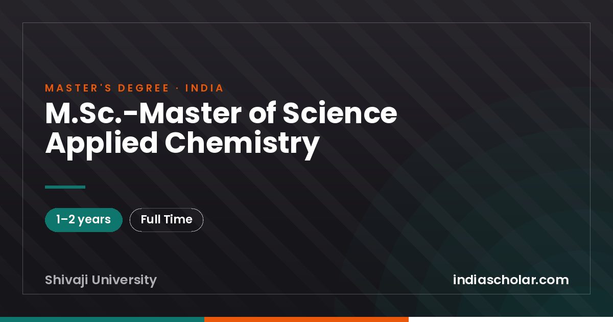 M.Sc.-Master of Science Applied Chemistry
