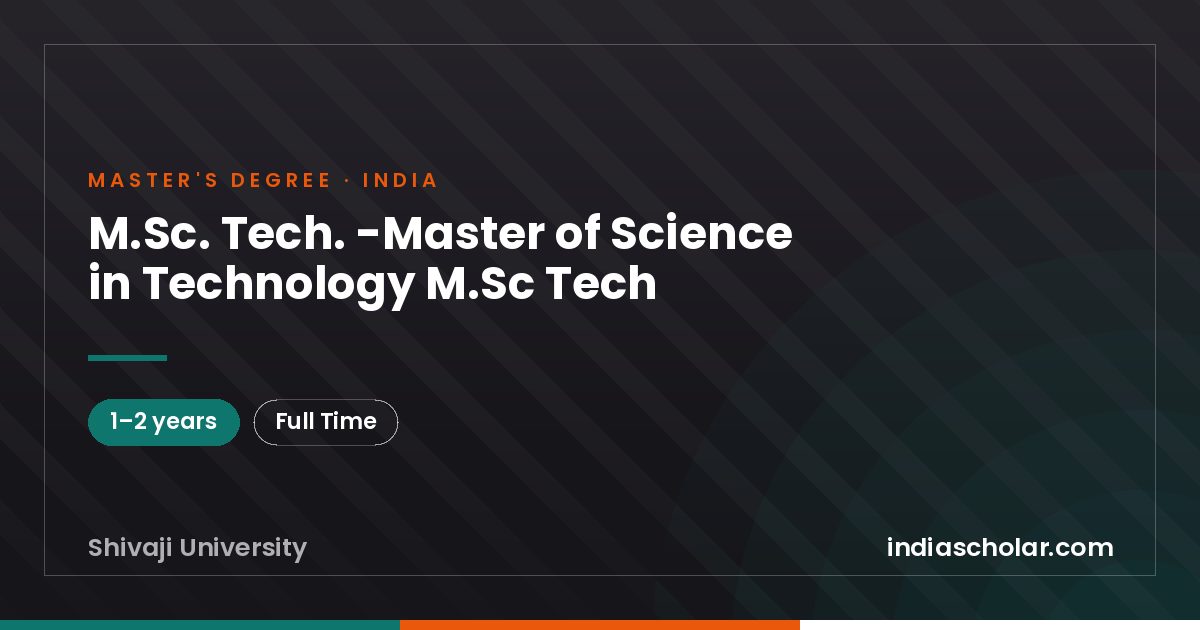 M.Sc. Tech. -Master of Science in Technology M.Sc Tech