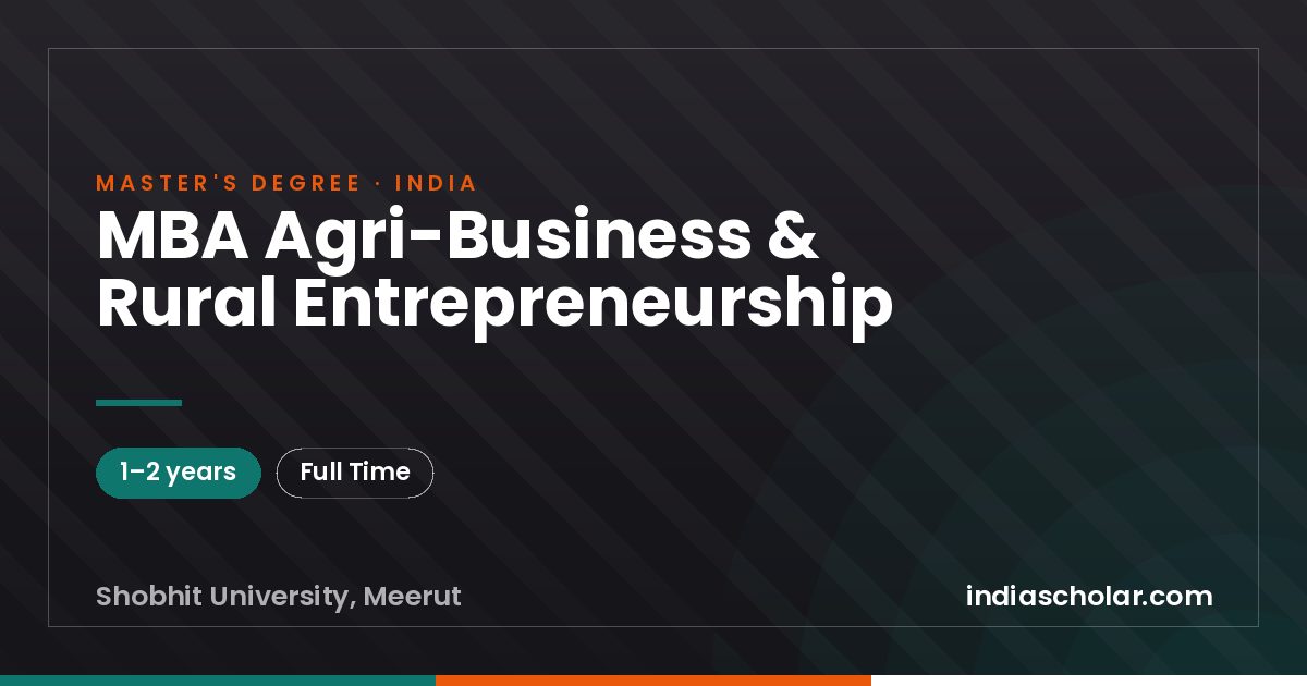 MBA Agri-Business & Rural Entrepreneurship