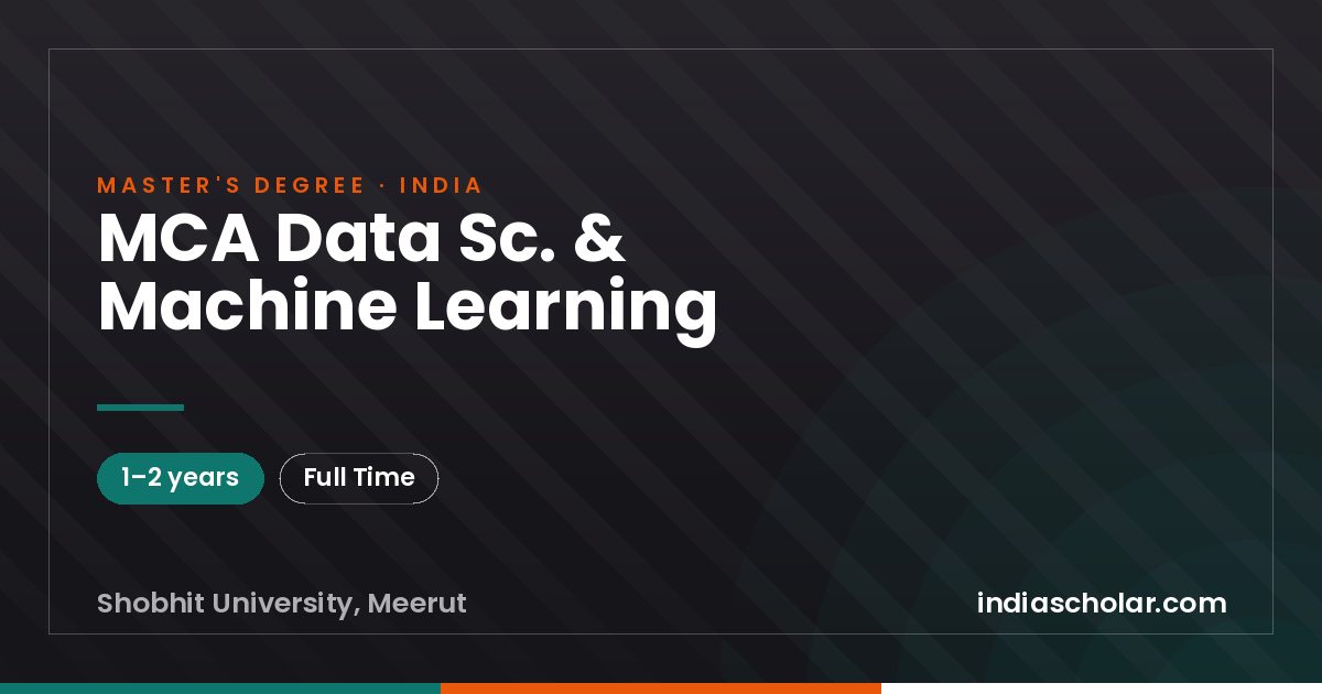 MCA Data Sc. & Machine Learning