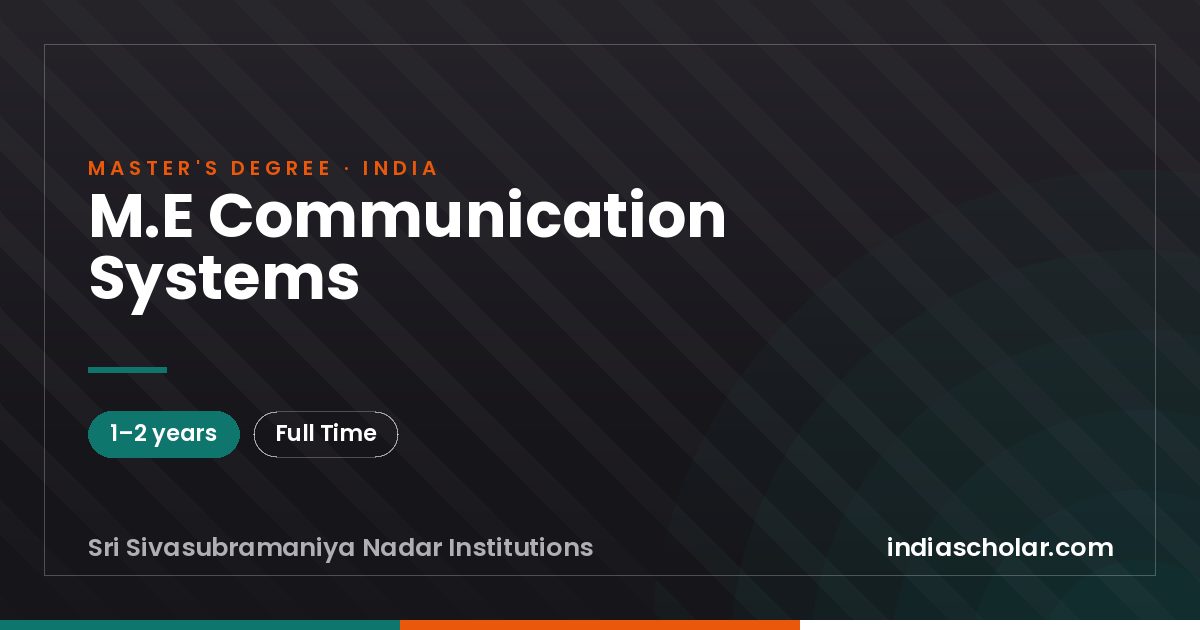 M.E Communication Systems