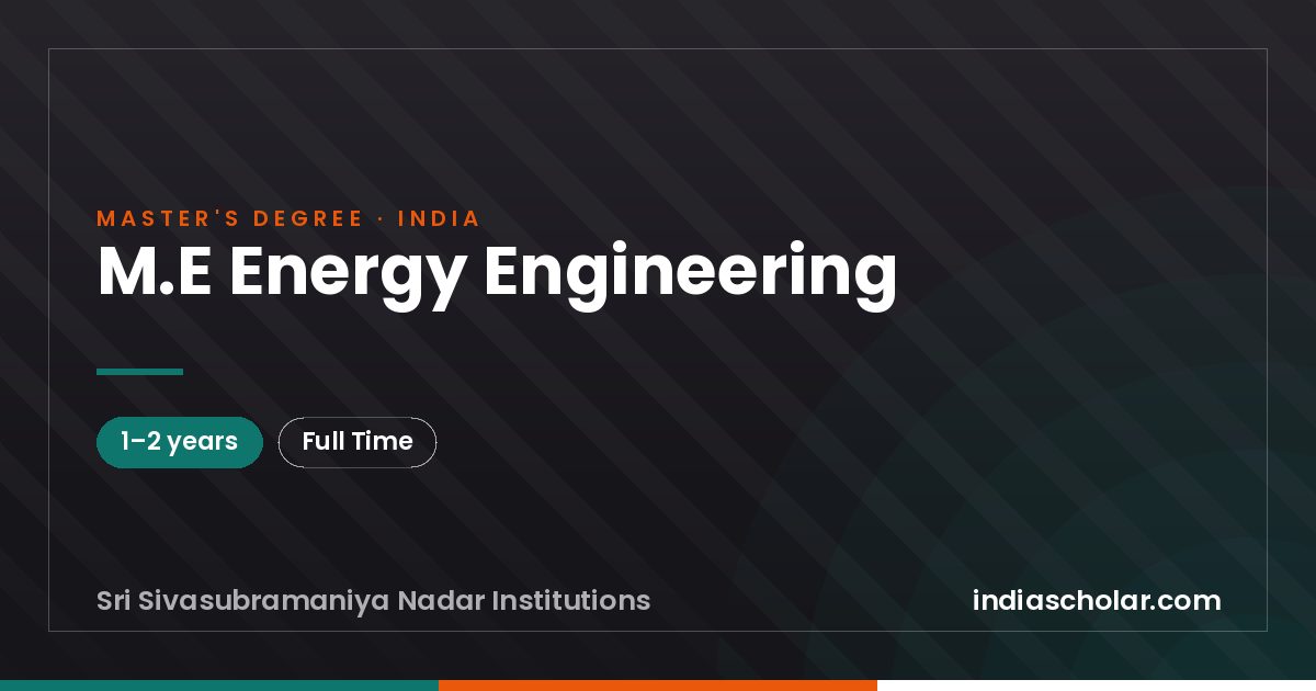 M.E Energy Engineering