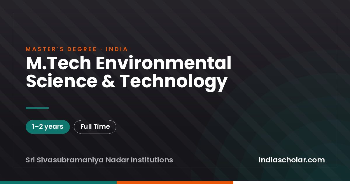 M.Tech Environmental Science & Technology
