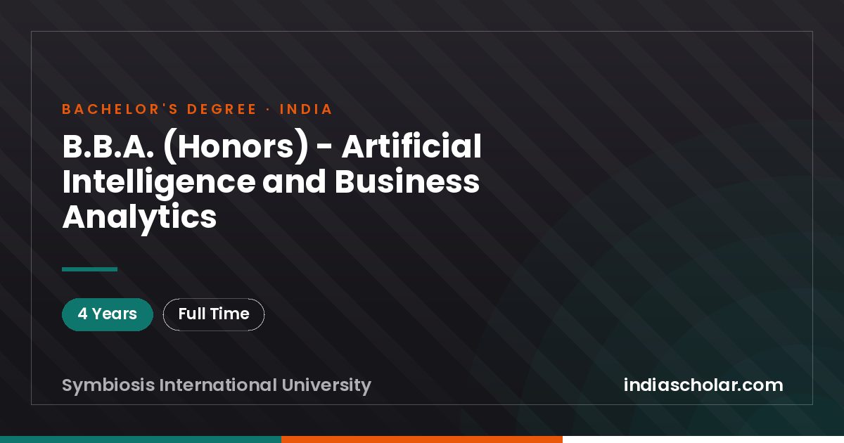 B.B.A. (Honors) - Artificial Intelligence and Business Analytics