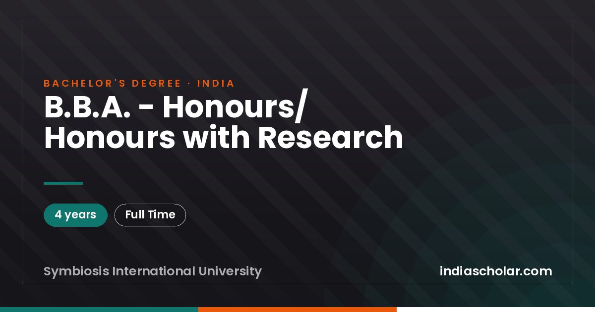 B.B.A. - Honours/ Honours with Research