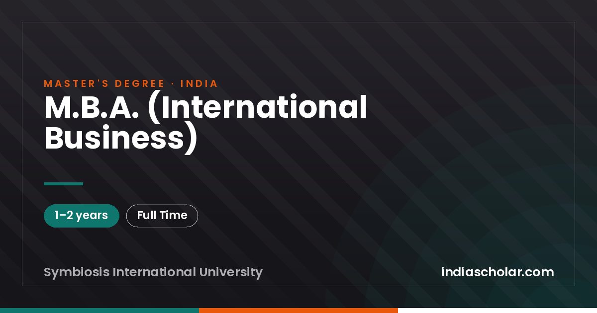 M.B.A. (International Business)