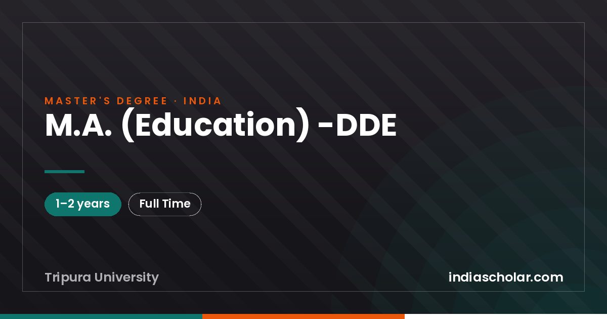 M.A. (Education) -DDE