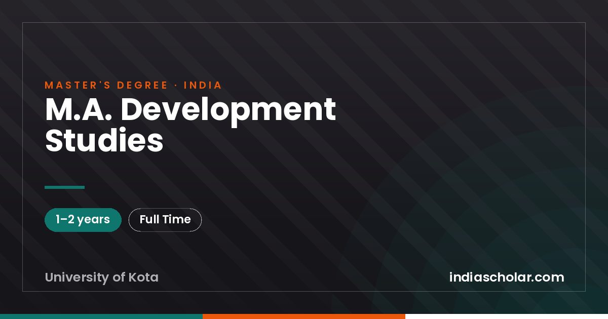 M.A. Development Studies