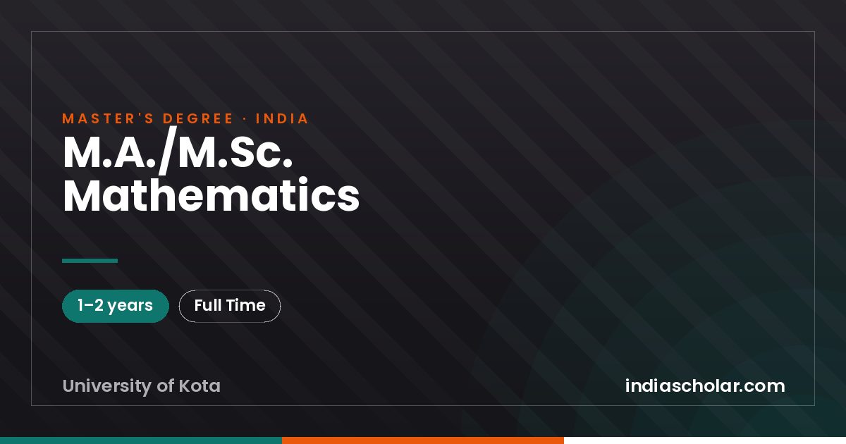 M.A./M.Sc. Mathematics